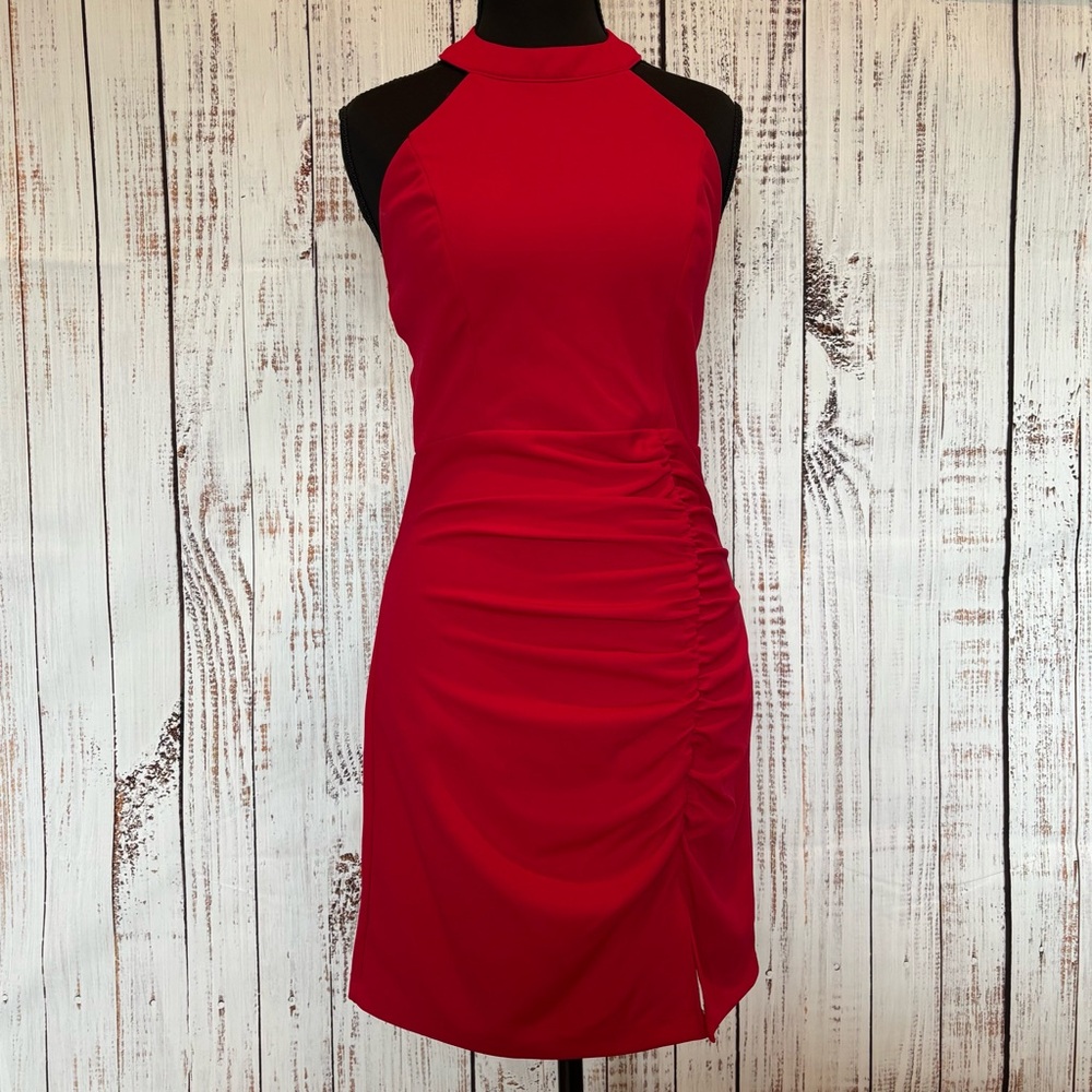 Bodycon Glamorous Chic Party Cocktail Halter Red Dress